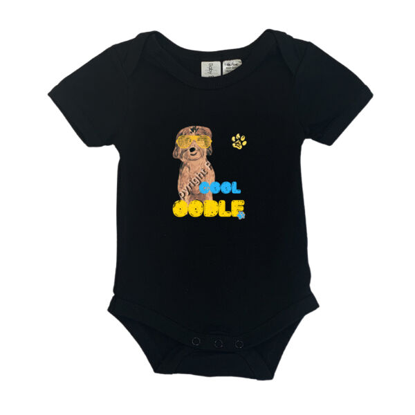 Cutest Ever Cool Oodle Baby Organic Bodysuit a beautiful Unique Gift with Doodles & Oodles of Love Thumbnail