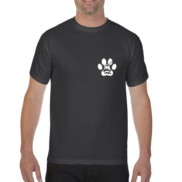 COOL COLOURS UNISEX T SHIRT HEAPS OF OODLE PAWn STYLE WITH WHITE PAW   Thumbnail
